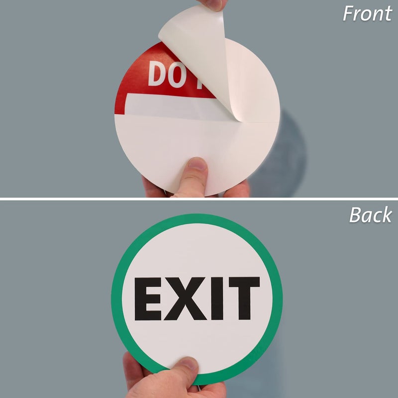 SmartSign "Do Not Enter - Exit" Two-Sided Glass Door Decal | 6" Diameter - Image 4